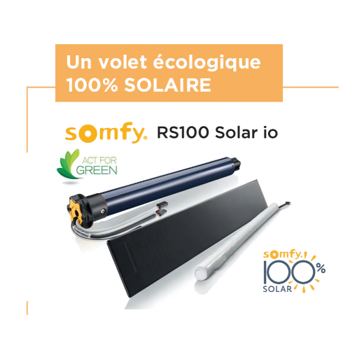 moteur Somfy RS100 Solar IO pour volet roulant