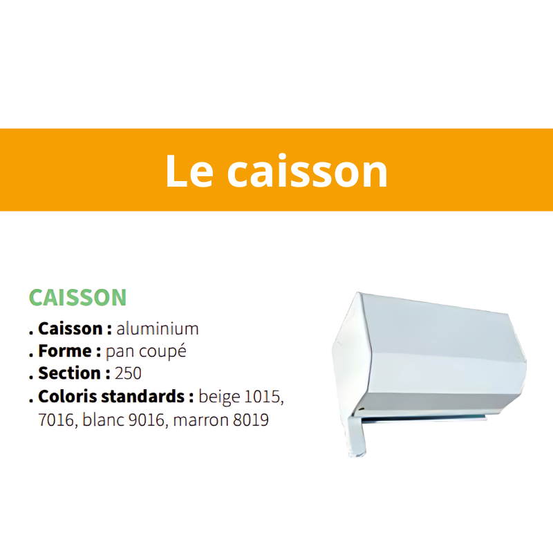 Le caisson de la porte de garage enroulable - gamme pavillon