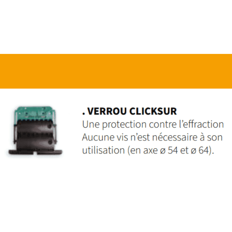 verrou clicksur contre l'effaction pour volet roulant rénovation