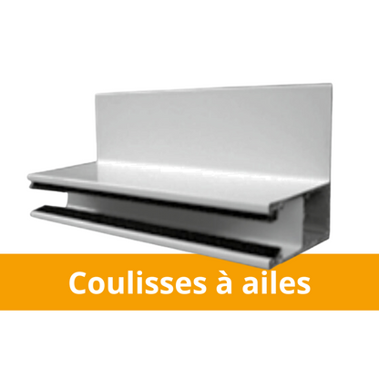 Coulisses à ailes en aluminium pour volet roulant