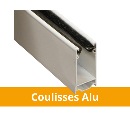 Coulisses droites en aluminium pour volets roulants