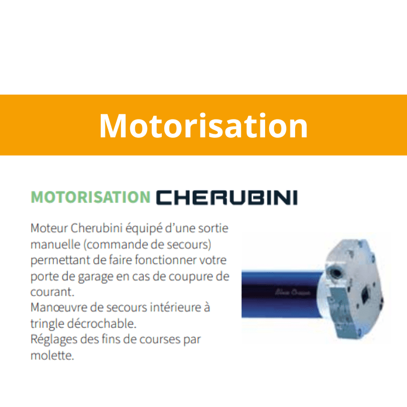 Motorisation cherubini de la porte de garage enroulable - gamme pavillon