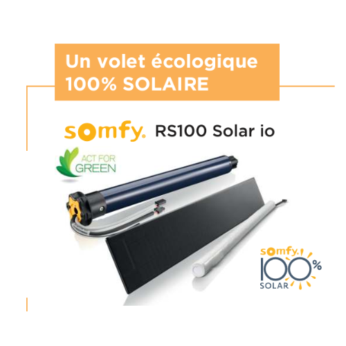 moteur Somfy RS100 Solar IO pour volet roulant