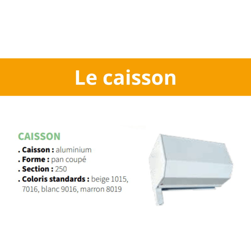 Le caisson de la porte de garage enroulable - gamme pavillon