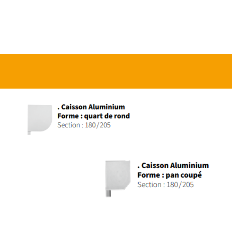 les diffentes joues de caissons pour volet roulant réno XL