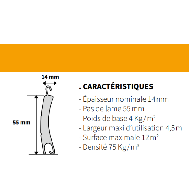 caractéristiques des lames aluminium pour volet Tradi Max