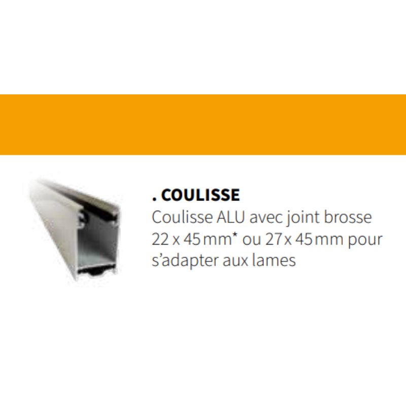 coulisse aluminium pour volet roulant