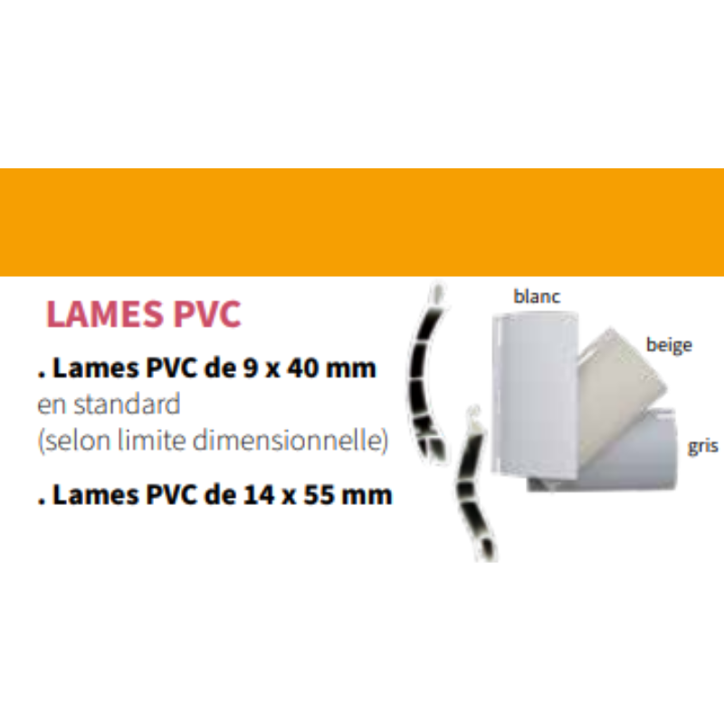 caractéristiques des lames pvc du volet roulant tradi pro