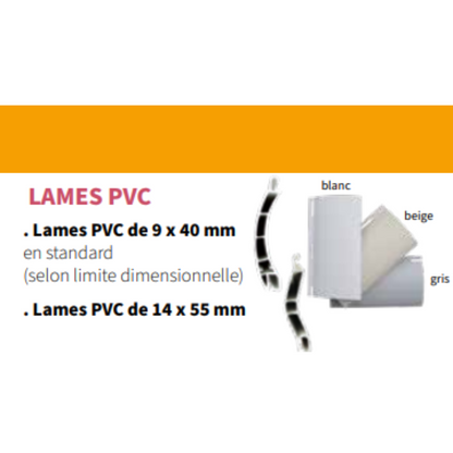 caractéristiques des lames pvc du volet roulant tradi pro