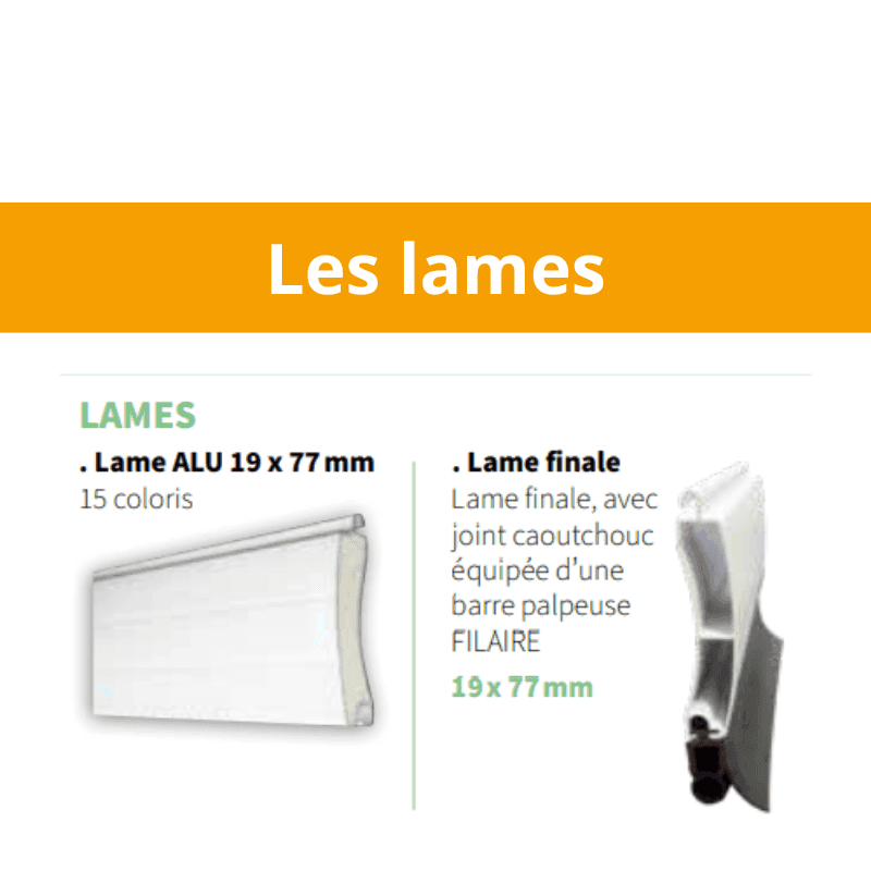 les lames de la porte de garage enroulable - gamme ID'AL