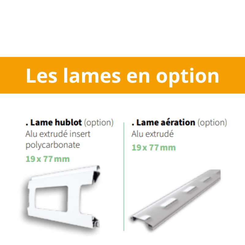 Les lames en option de la porte de garage - gamme ID'AL