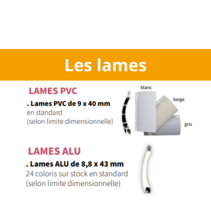 types de lames pour les volets roulants avec moustiquaire intégrée